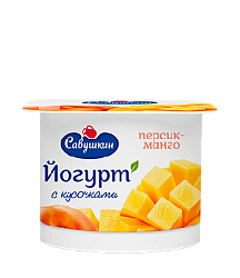 Йогурт Персик-манго 2% Савушкин